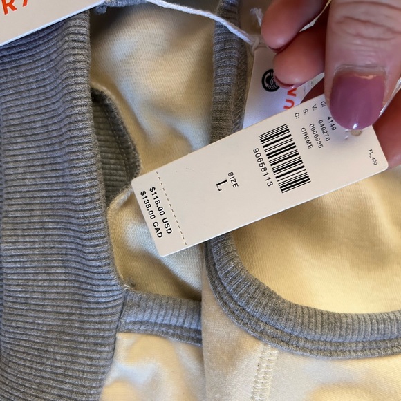 Sundry Cream and Gray Ribbed Set - Picture 5 of 9